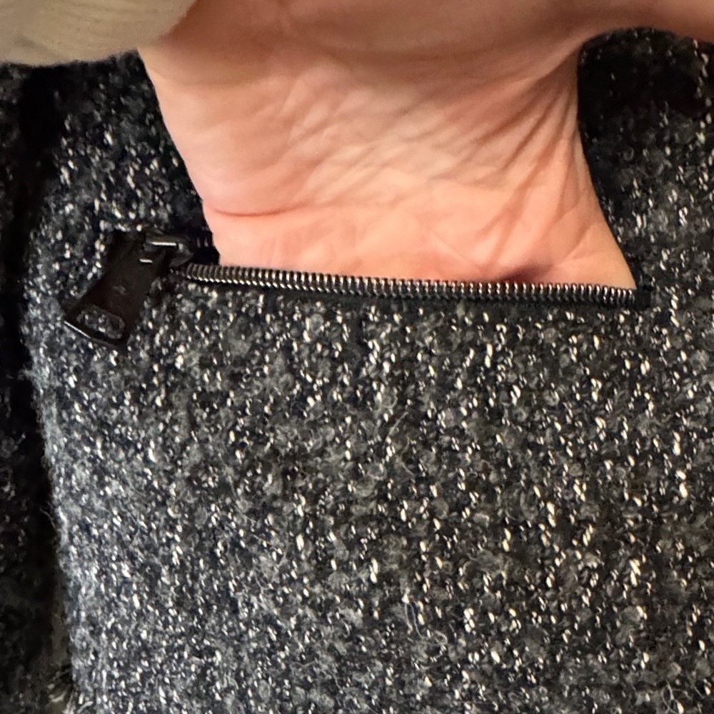 Luisa Cerano Black/Gray Tweed Textured Jacket size 8 - Picture 5 of 7